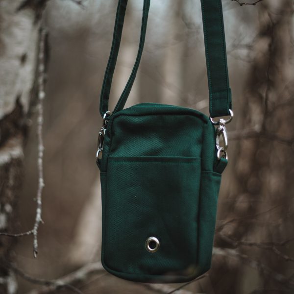 Wandeltasje voor hondenbaasjes in groene stof