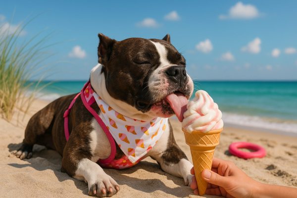 Hond die smult van een zelfgemaakt hondenijsje